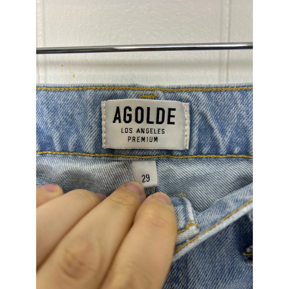 AGOLDE Jeans Womens 29 Jamie High Rise Distressed Light‎ Wash classic raw hem - Picture 3 of 12